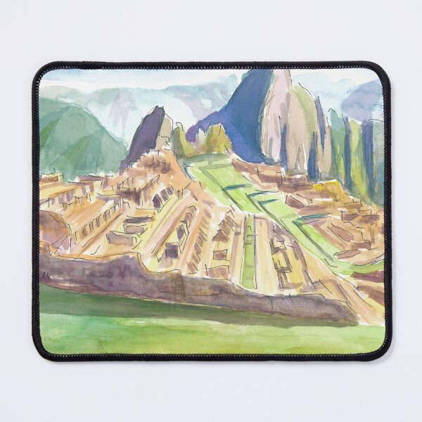 Item preview, Majestic Machu Picchu Watercolor with Andes Mountain View designed and sold by artshop77.