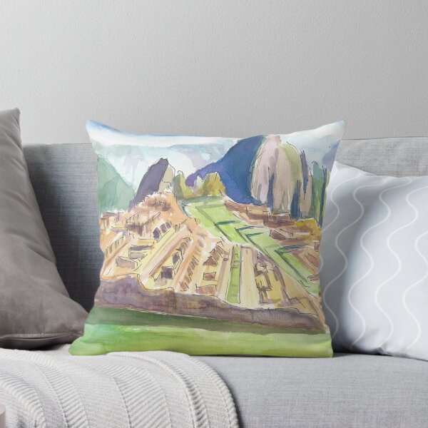 Item preview, Majestic Machu Picchu Watercolor with Andes Mountain View designed and sold by artshop77.
