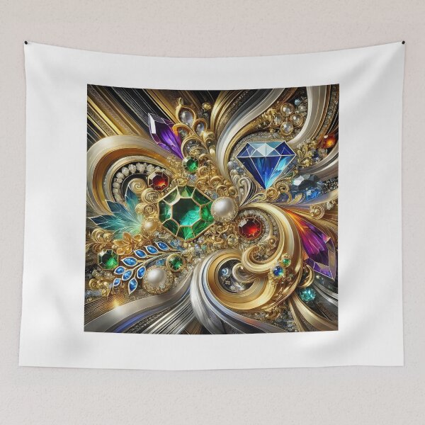 Item preview, Radiant Jewel-Toned Luxury Abstract Masterpiece designed and sold by Bilikaru.