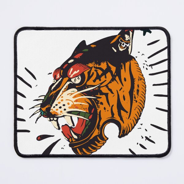 Item preview, old school tiger hipster skulls tattoo design logo brand designed and sold by Achille3777.