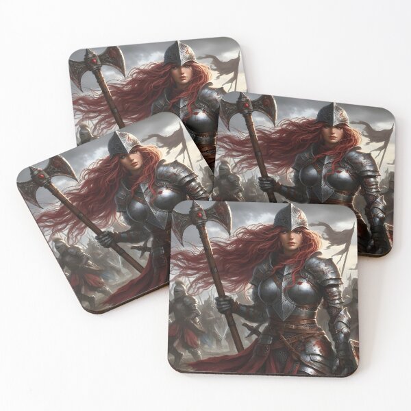 Item preview, Medieval Redhead Knight Woman designed and sold by GalleryBrisArt.