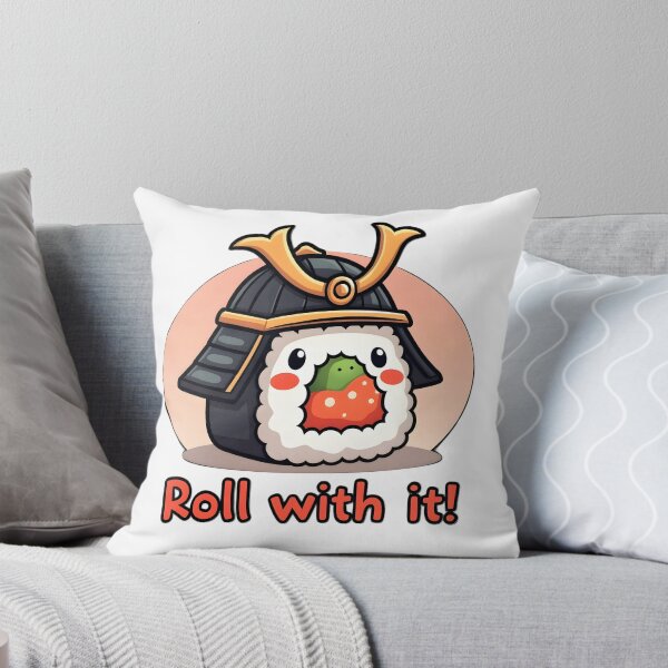 Aperçu de l'œuvre "Roll With It - Conception humoristique de sushi samouraï" créée et vendue par NarpLTD.