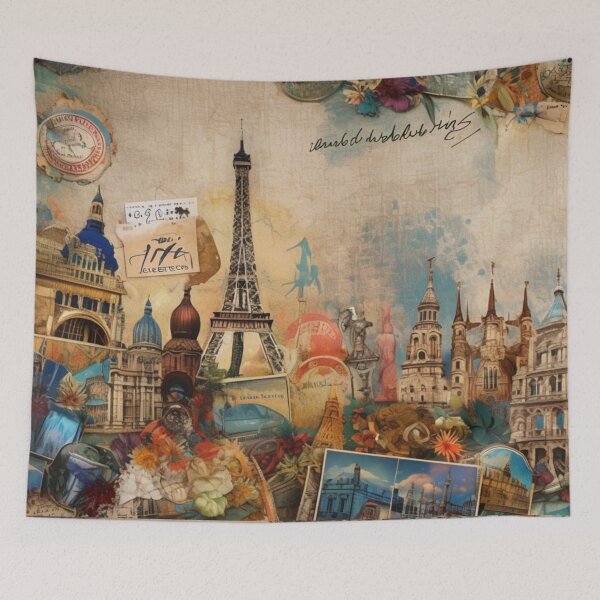 Item preview, Vintage Travel Collage designed and sold by Periscope9.