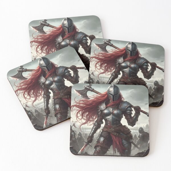 Item preview, Medieval Redhead Knight Woman designed and sold by GalleryBrisArt.