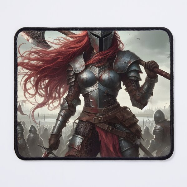 Item preview, Medieval Redhead Knight Woman designed and sold by GalleryBrisArt.