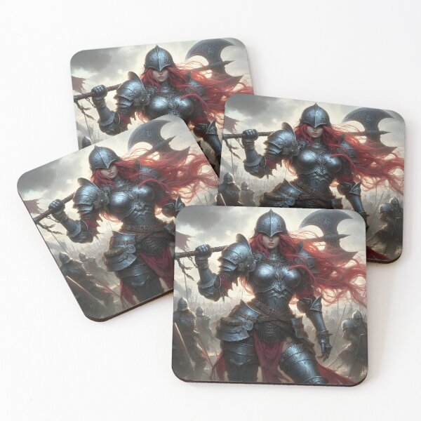Item preview, Medieval Redhead Knight Woman designed and sold by GalleryBrisArt.