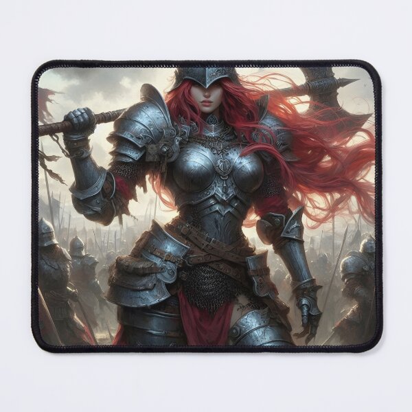 Item preview, Medieval Redhead Knight Woman designed and sold by GalleryBrisArt.