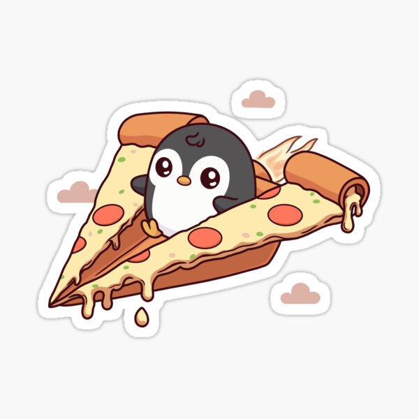 Aperçu de l'œuvre Pingouin sur Avion Pizza créée et vendue par Kawaii-SweetArt.