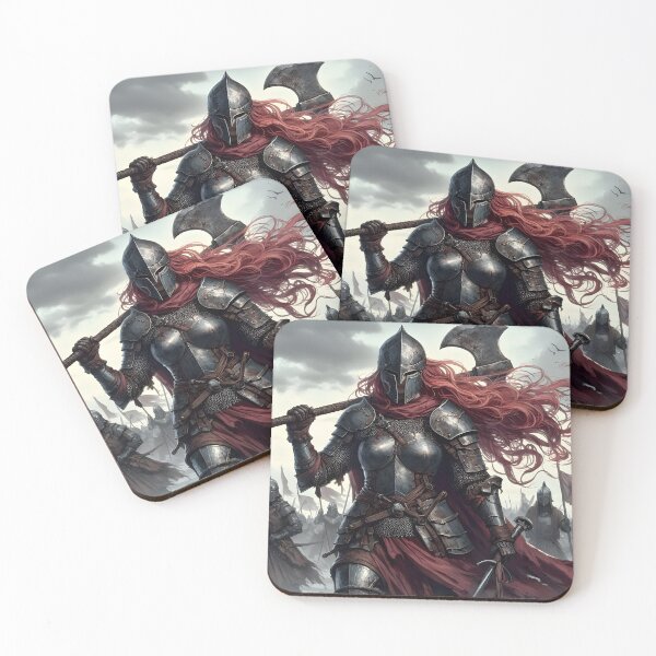 Item preview, Medieval Redhead Knight Woman designed and sold by GalleryBrisArt.