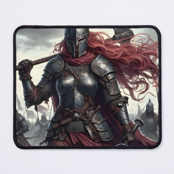 Item preview, Medieval Redhead Knight Woman designed and sold by GalleryBrisArt.