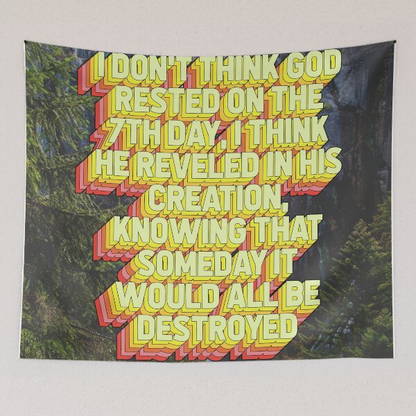 Item preview, I DON'T THINK GOD RESTED ON THE SEVENTH DAY designed and sold by The Turbulent Architect.