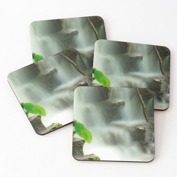 Item preview, Green Leaf by the Waterfall Tranquil Nature Art designed and sold by MajikFlower.