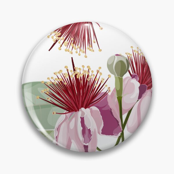 Item preview, Feijoa blooming flowers and exotic leaves with leaves illustration. designed and sold by MatyKotiv.