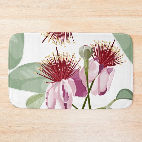 Item preview, Feijoa blooming flowers and exotic leaves with leaves illustration. designed and sold by MatyKotiv.