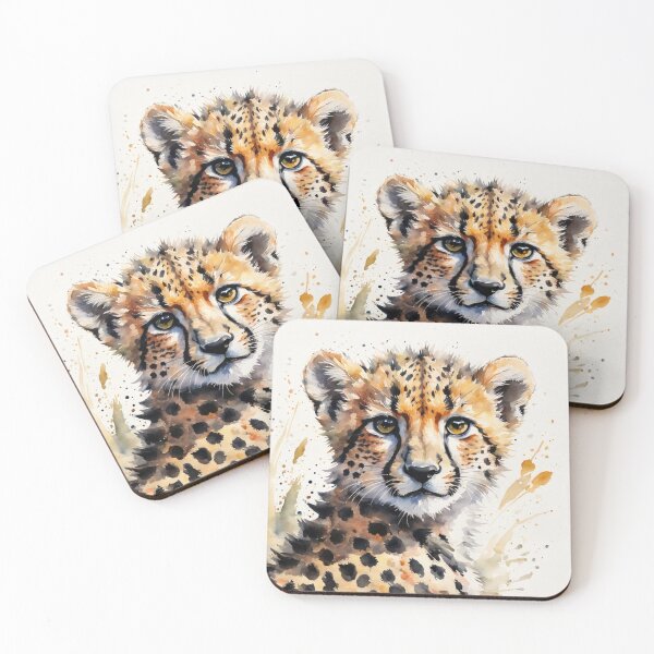 Item preview, Watercolor Cheetah Cub designed and sold by Gabriela McDaniel.