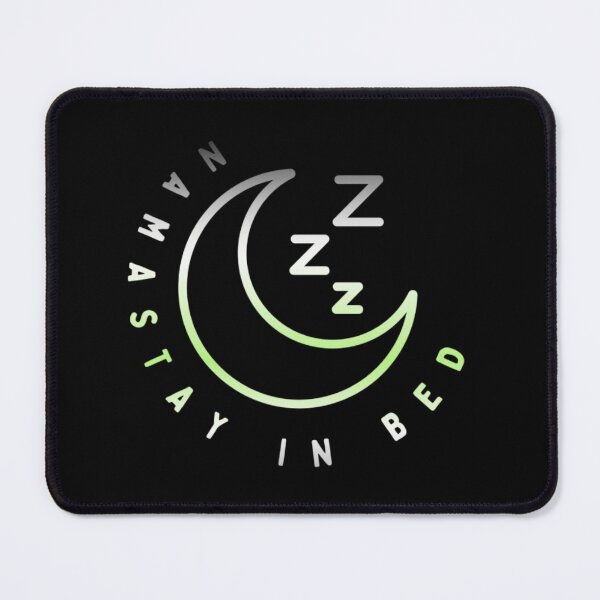 Item preview, Namastay in Bed, Agender pride flag graphic, Crescent moon Graphic, Sleep, Yoga, Funny, selfcare, relax, pride, relax, chill, sleep mode, designed and sold by PrideBeProud.