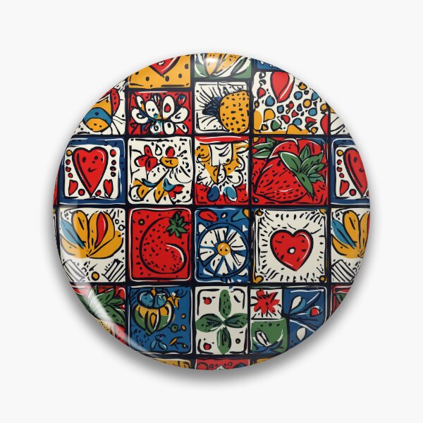Item preview, Decorative square tiles with colorful heart designs designed and sold by Piotrek0001.