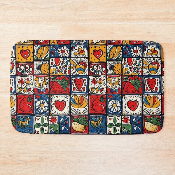 Item preview, Decorative square tiles with colorful heart designs designed and sold by Piotrek0001.