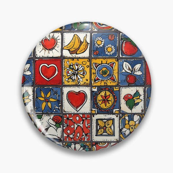 Item preview, Playful floral and fruit design on tiles designed and sold by Piotrek0001.