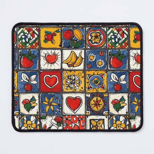 Item preview, Playful floral and fruit design on tiles designed and sold by Piotrek0001.