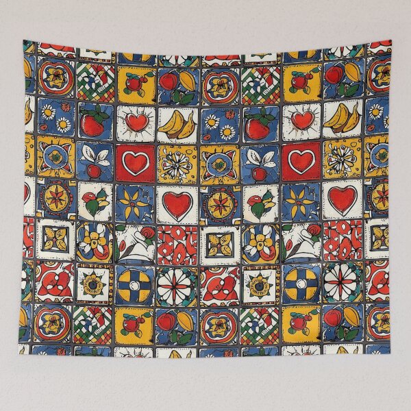 Item preview, Playful floral and fruit design on tiles designed and sold by Piotrek0001.