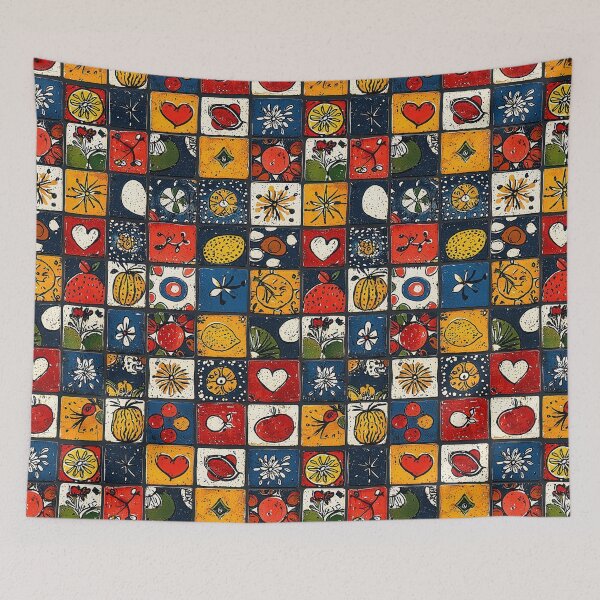 Item preview, Whimsical tile art featuring vibrant illustrations designed and sold by Piotrek0001.