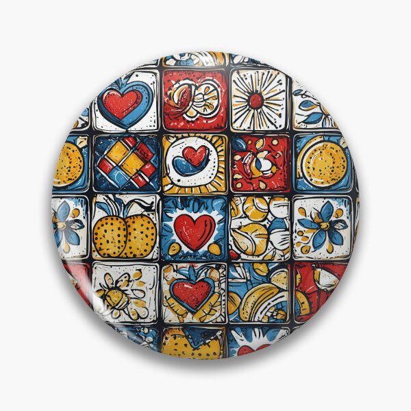 Item preview, Folk-inspired decorative tiles with bold colors designed and sold by Piotrek0001.