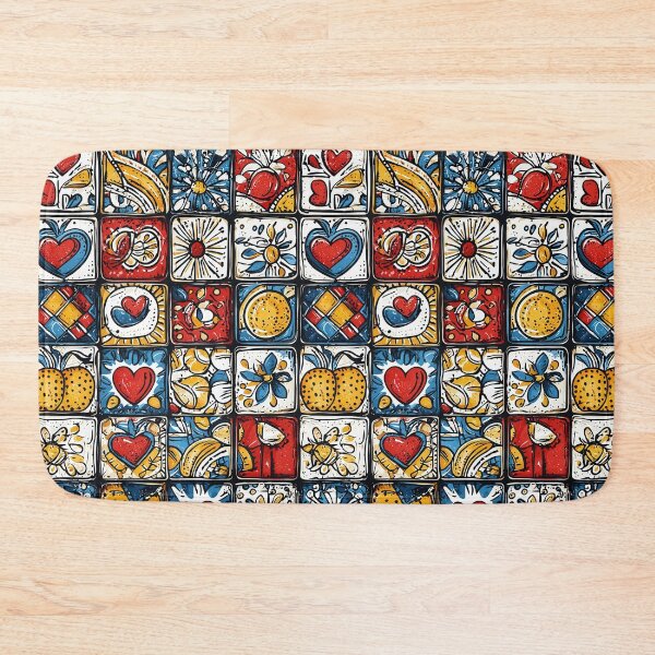 Item preview, Folk-inspired decorative tiles with bold colors designed and sold by Piotrek0001.