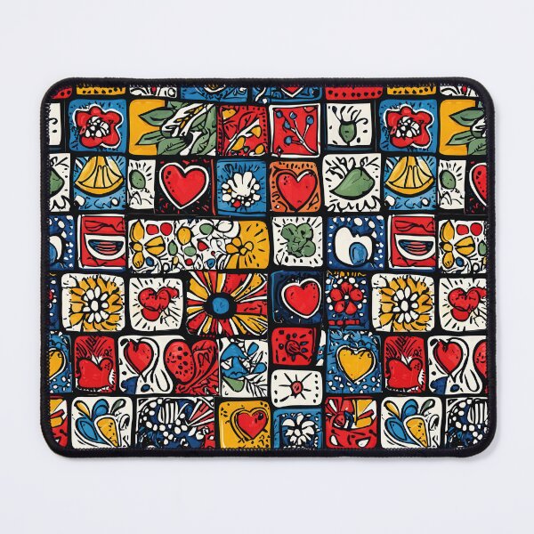 Item preview, Eye-catching hearts and flowers on decorative tiles designed and sold by Piotrek0001.
