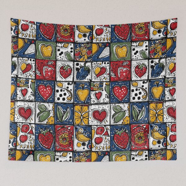 Item preview, Vibrant tile design featuring floral and fruit art designed and sold by Piotrek0001.