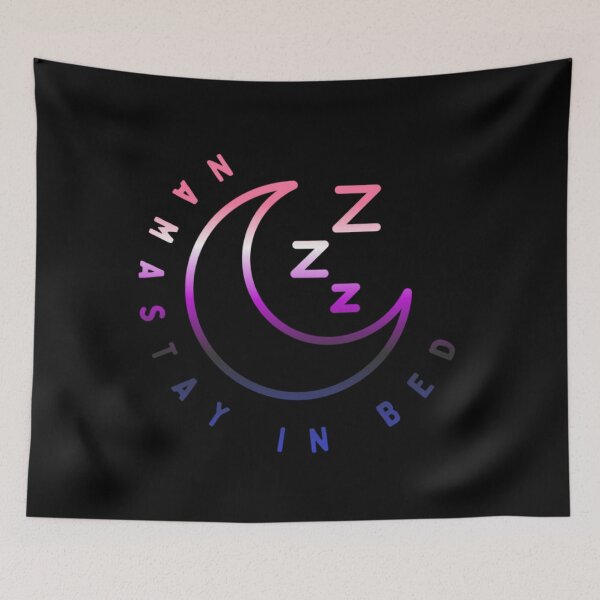 Item preview, Namastay in Bed, Genderfluid  pride flag graphic, Crescent moon Graphic, Sleep, Yoga, Funny, selfcare, relax, pride, relax, chill, sleep mode,  designed and sold by PrideBeProud.