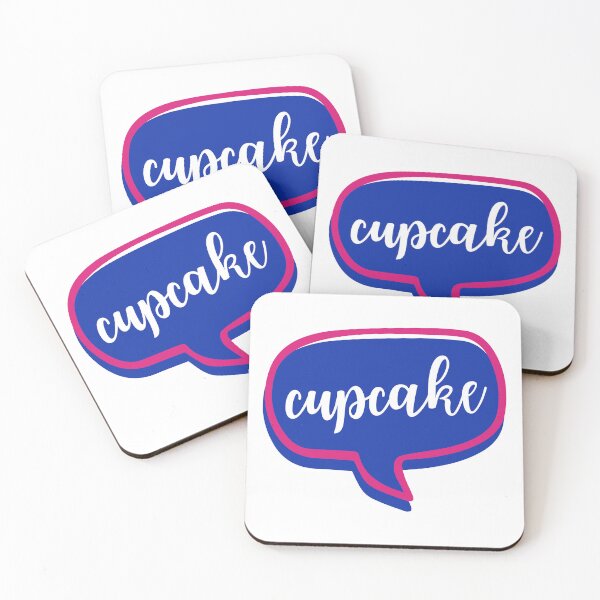 Item preview, Caitlin Nickname Cupcake Speech Bubble Sticker Pink and Blue designed and sold by Studio Xync.