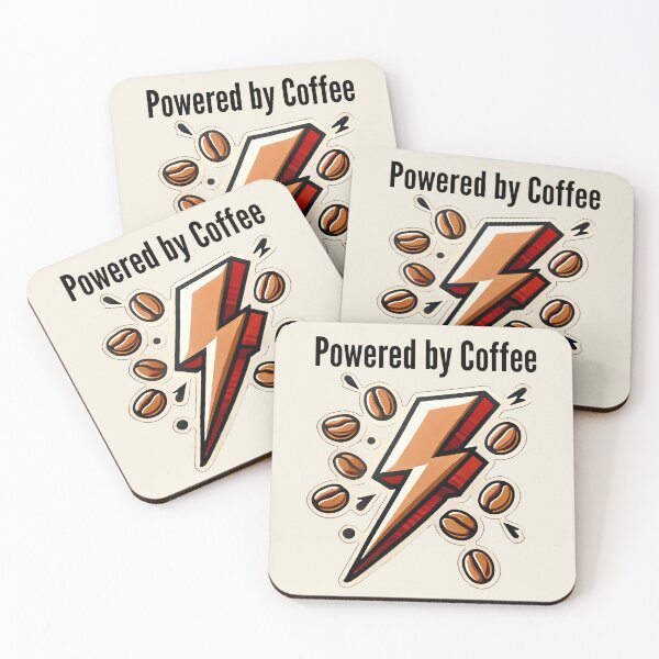 Item preview, Powered by Coffee - Lightning Bolt Energy Design designed and sold by Dantin.