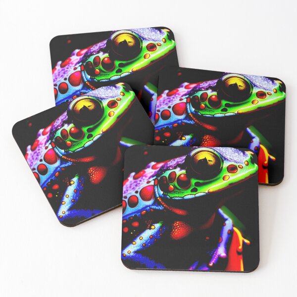 Item preview, Tropical tree frog pop art designed and sold by Drone-tees.