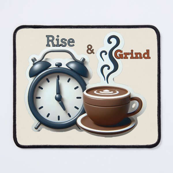 Item preview, Rise and Grind – Perfect Coffee and Morning Routine Design designed and sold by Dantin.