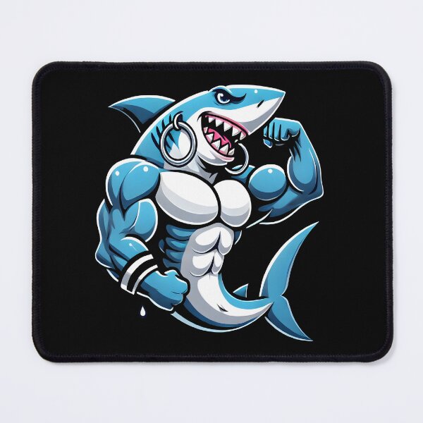 Item preview, funny Muscular Shark women - Cool Cartoon Design designed and sold by DrawHandArt.