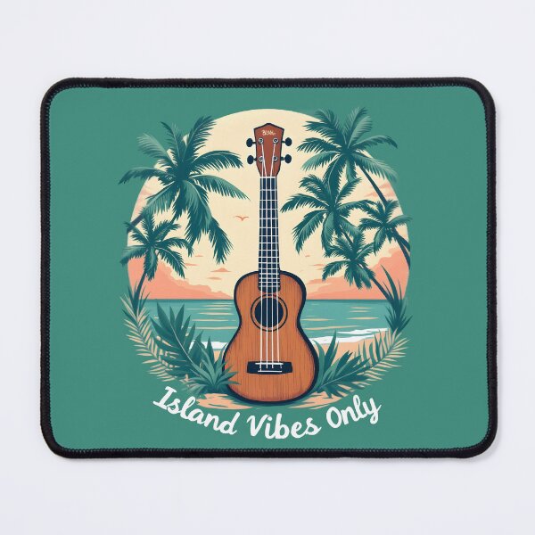 Item preview, Island Vibes Only: Ukulele and Palm Trees designed and sold by Jollys-ArtShop.