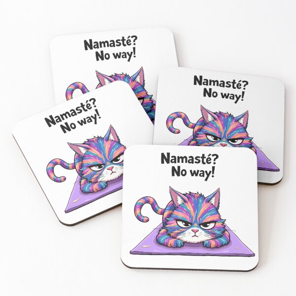 Item preview, funny quotes: namaste no way , funny cat  designed and sold by venavar.