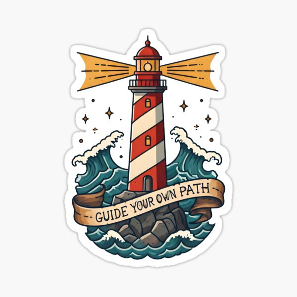 Item preview, Lighthouse - "Guide Your Own Path" - Nautical Design designed and sold by Tattee.