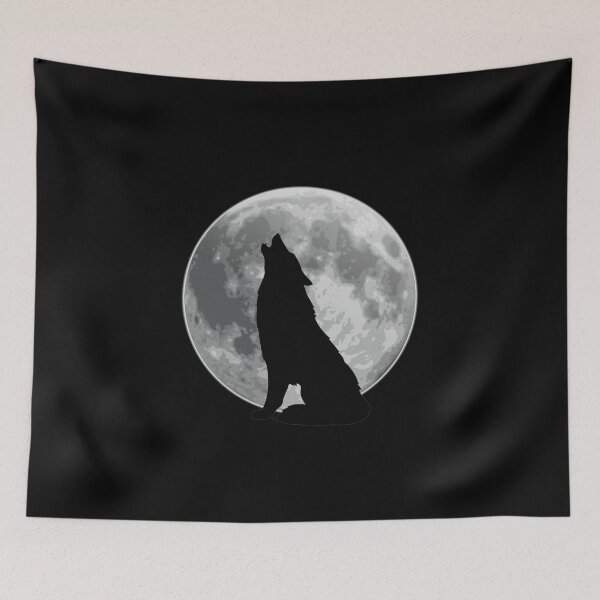 Item preview, Lone wolf howling against the moon designed and sold by KrissGraphShop.