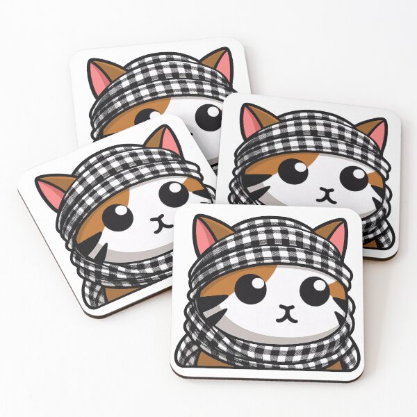 Item preview, Cute cat wearing the keffiyeh designed and sold by FreshArtFusion.