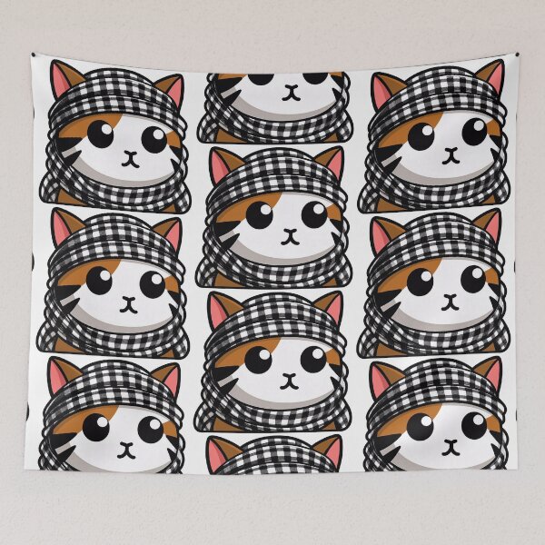 Item preview, Cute cat wearing the keffiyeh designed and sold by FreshArtFusion.