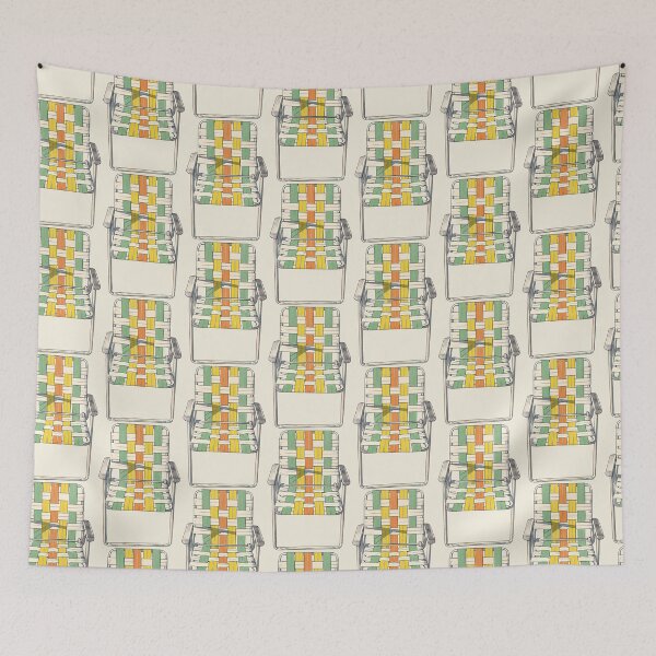 Item preview, Vintage 80s Retro Aluminum Wedded Beach Lawn Chair designed and sold by ourkid.
