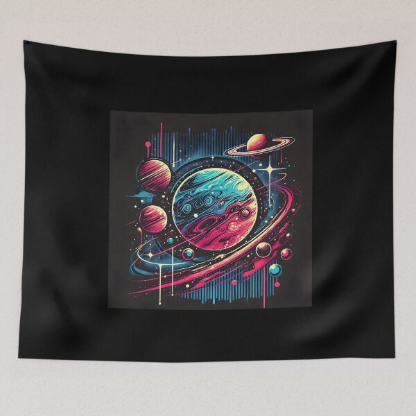 Item preview, Glowing Planets and Distant Stars in a Futuristic Style designed and sold by Eiadlight.