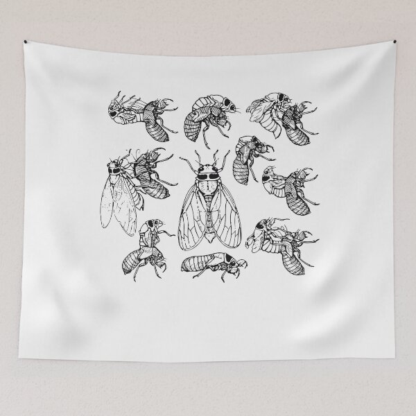 Item preview, Cicadas Life Cycle Vintage Science Cicada Bug Illustration designed and sold by NUMAcreations.