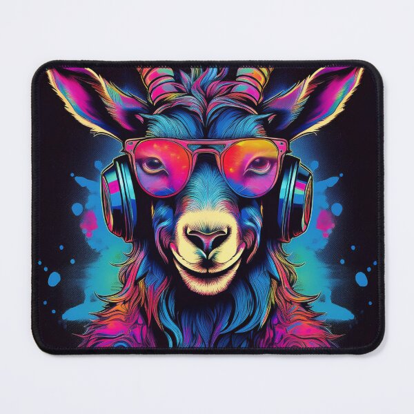 Item preview, graffiti goat in headphones and shades designed and sold by Boxing Kangaroo Retail Company.