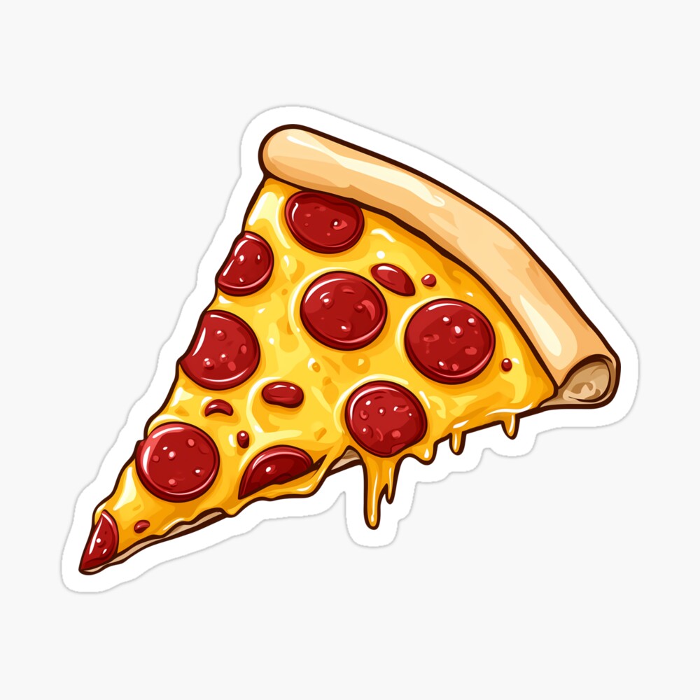 Yummy Slice of Pepperoni Pizza with Melted Cheese