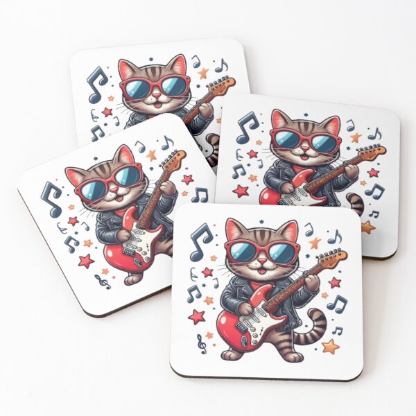 Item preview, Cat Playing Guitar designed and sold by printmala.