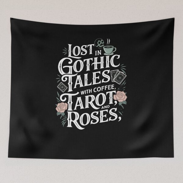 Item preview, Lost in Gothic Tales with Coffee, Tarot, and Roses designed and sold by Mateusz Majcherek.