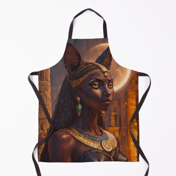 Item preview, This Fecund Land - Digital painting of Ancient Egyptian cat goddess Bastet designed and sold by EmilyDewsnap.